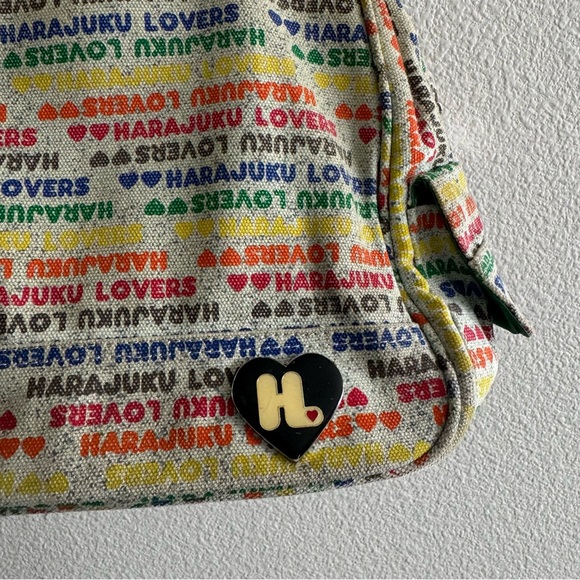 Harajuku Lovers Rainbow Logo Spellout Duffle Tote Bag Cotton Colorful - Picture 5 of 14